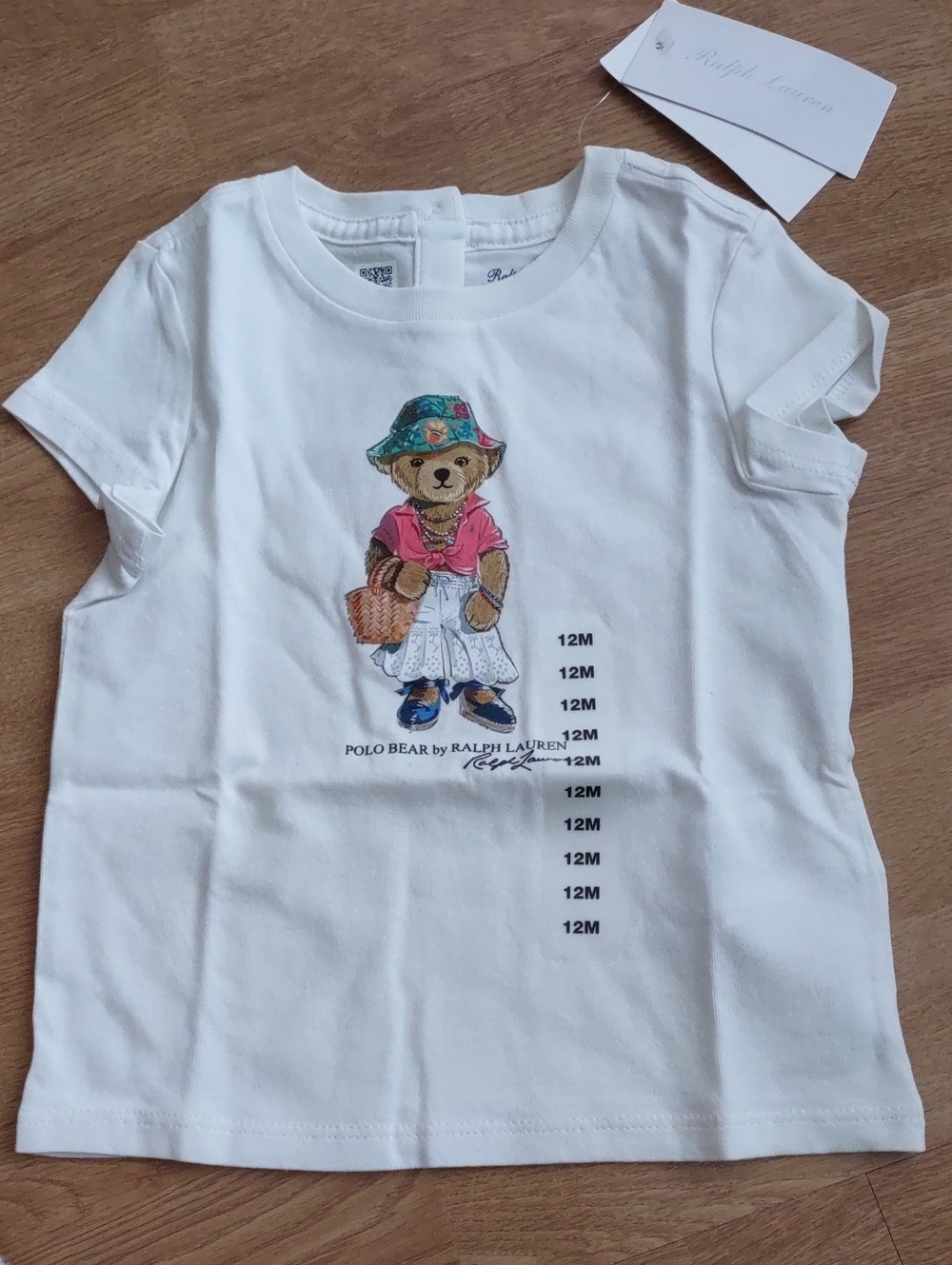 Ralph Lauren White Short-Sleeve Tee with Polo Bear Graphic